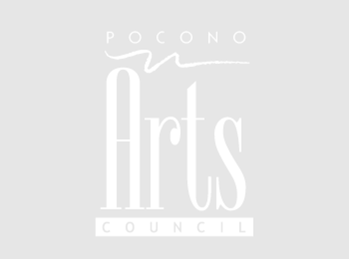 Pocono Arts Council Logo (White on Gray Field)