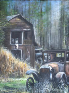 Painting of a Barn in Sunlight by Douglass Wilkins