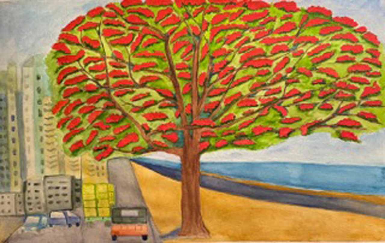 Surviving Flamboyantly-1 (triptych) - Altagracia Santana