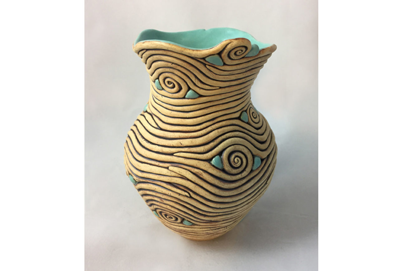 KathyJeffersPottery-Spiral-Coil-Vase-Turq-Balls